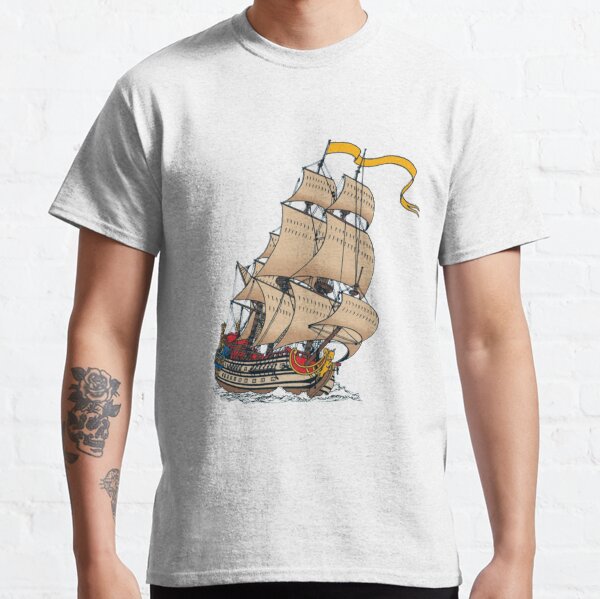 Navire à voile La Licorne en couleur T-shirt classique