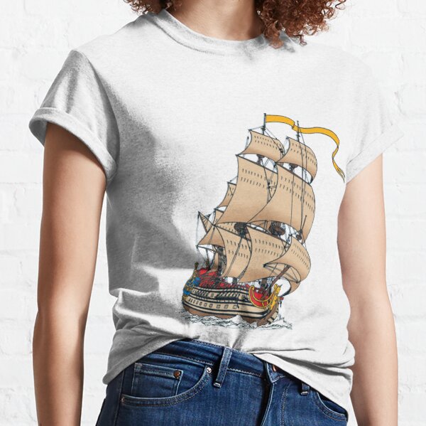 Navire à voile La Licorne en couleur T-shirt classique