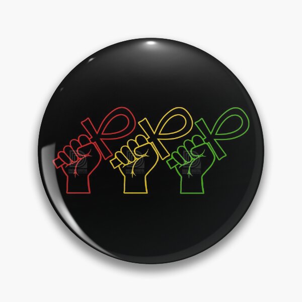 Item preview, Red Gold and Green Power Fists holding Ankh Egyptian Hieroglyph Symbol Line Art designed and sold by Andrew Browne.