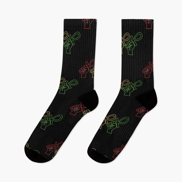 Item preview, Red Gold and Green Power Fists holding Ankh Egyptian Hieroglyph Symbol Line Art designed and sold by Andrew Browne.