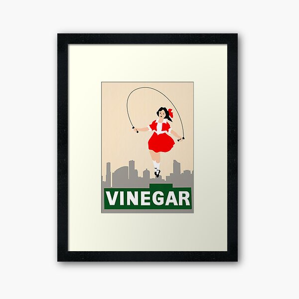 "Skipping Girl Vinegar" Framed Art Print for Sale by Vectorlicious