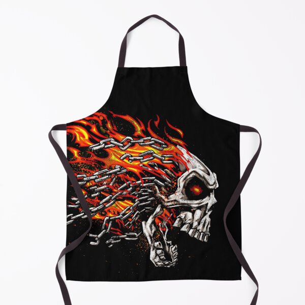 Item preview, Screaming Skull and Chains in Orange Flames designed and sold by CattleandCrow.