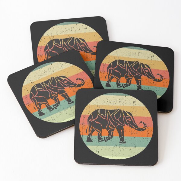 Item preview, Retro Elephant - Vintage Style Elephant - Black Elephant designed and sold by TeesForNerds.