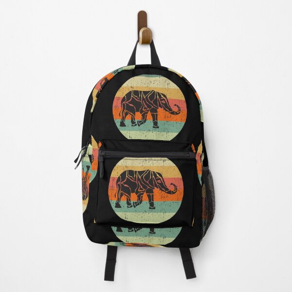 Item preview, Retro Elephant - Vintage Style Elephant - Black Elephant designed and sold by TeesForNerds.