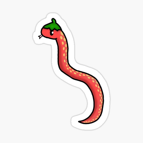 "strawberry snake" Sticker by amupanda Redbubble