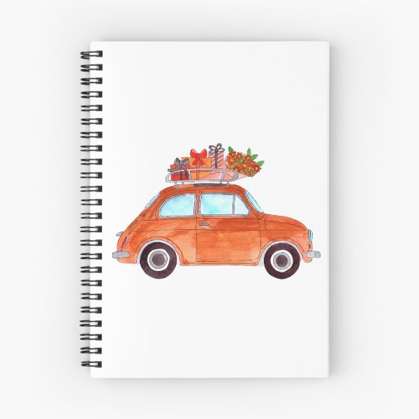 Item preview, Orange Retro Fiat 500 with Gifts designed and sold by portosabbia.