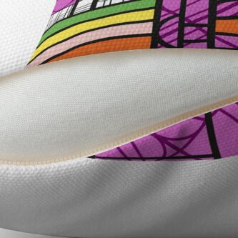 Alternate view of Circular Blockwork Throw Pillow