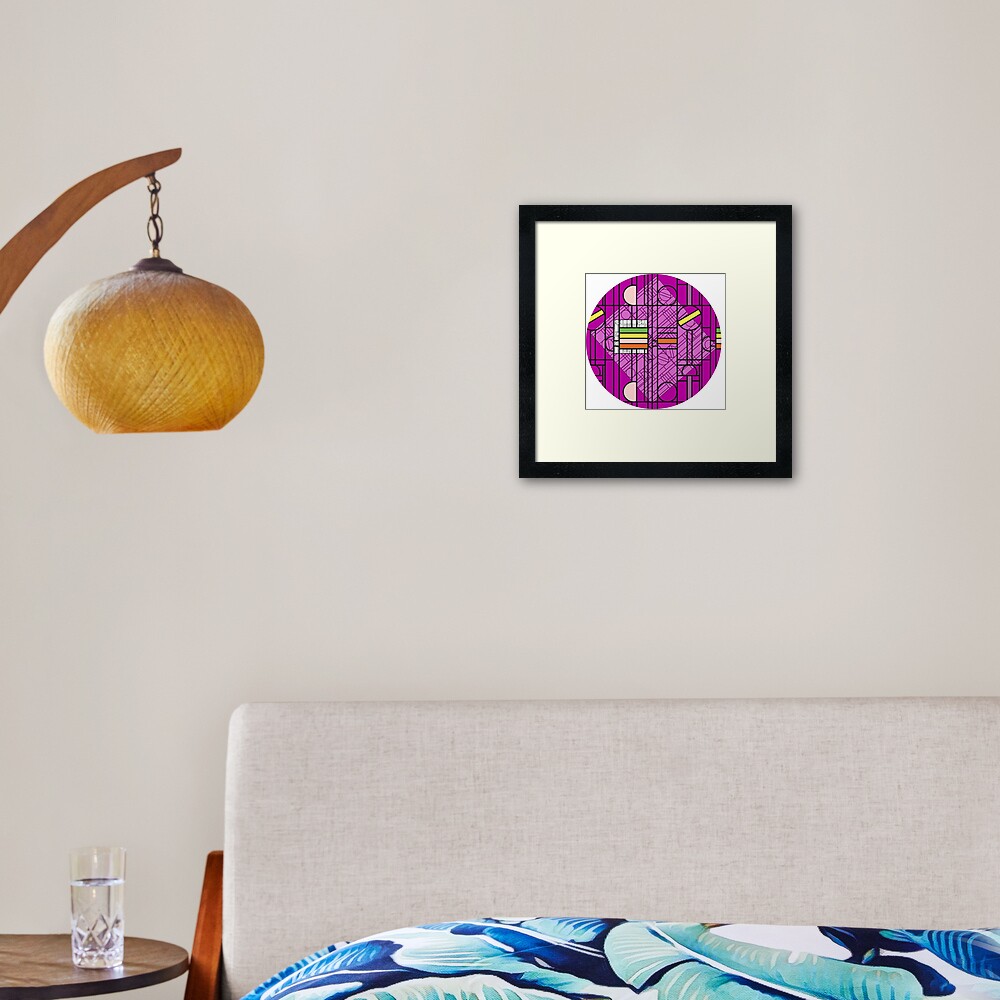 Circular Blockwork Framed Art Print