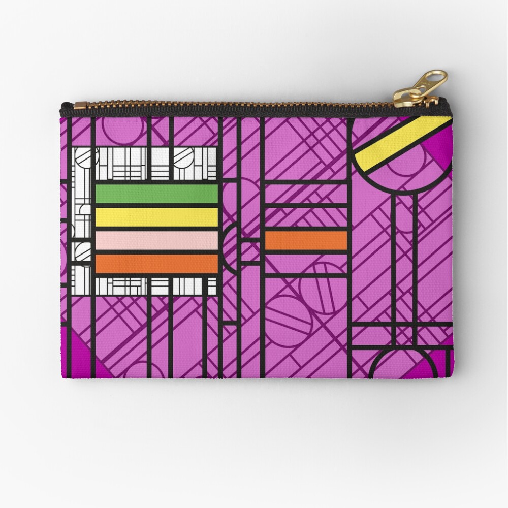 Circular Blockwork Zipper Pouch