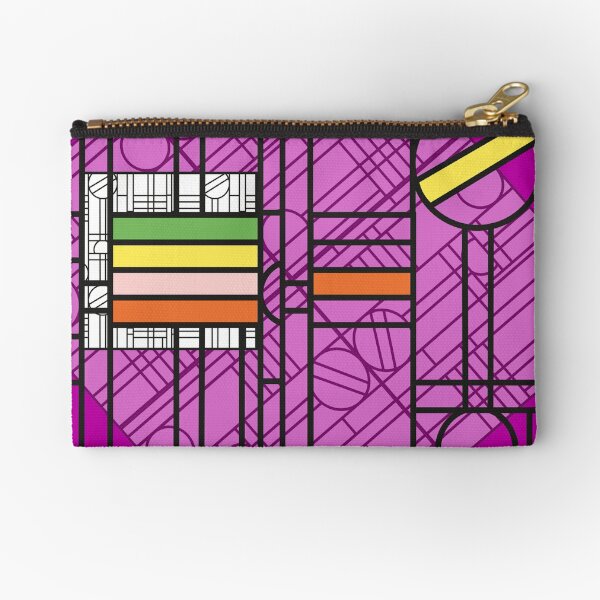 Circular Blockwork Zipper Pouch