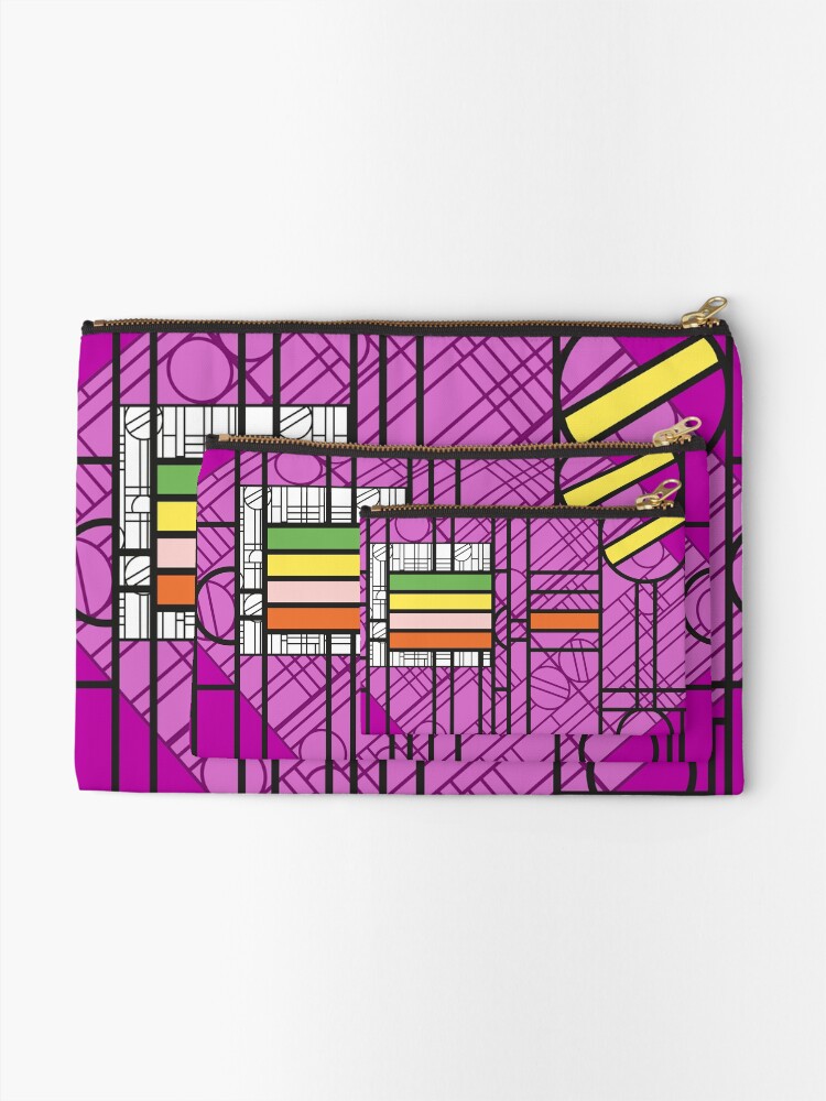 Alternate view of Circular Blockwork Zipper Pouch