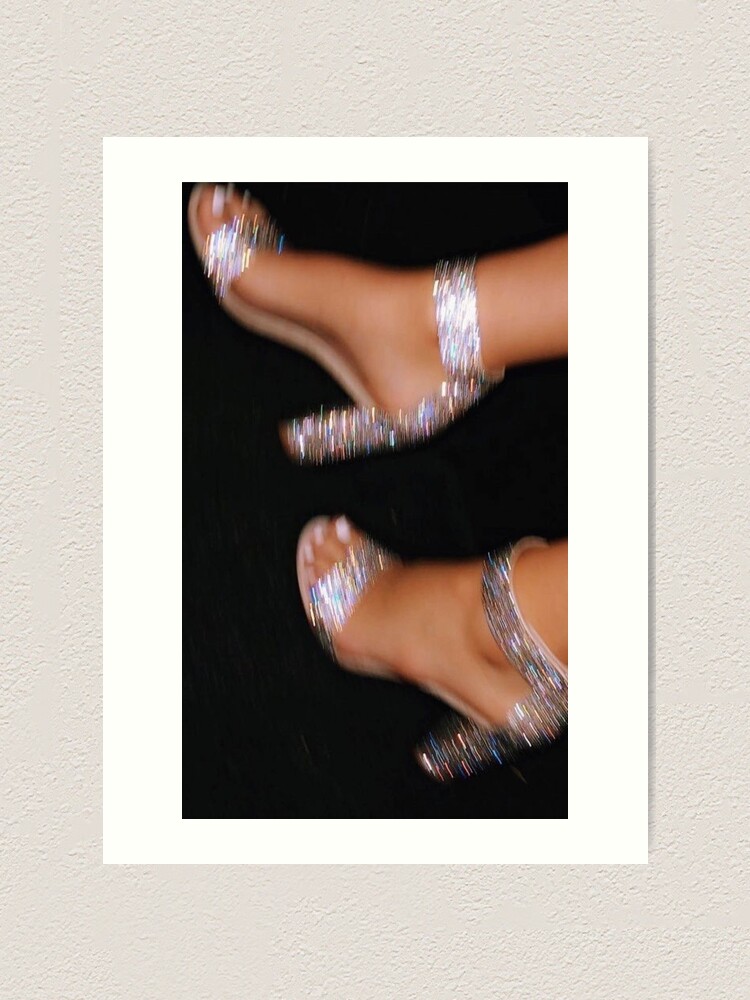 tan sparkly heels