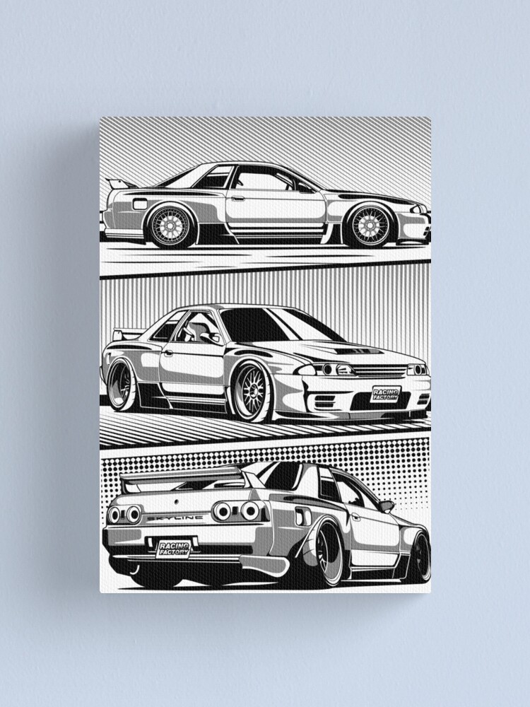 Nissan Skyline R32 Widebody Canvas Print By Shakotan Redbubble