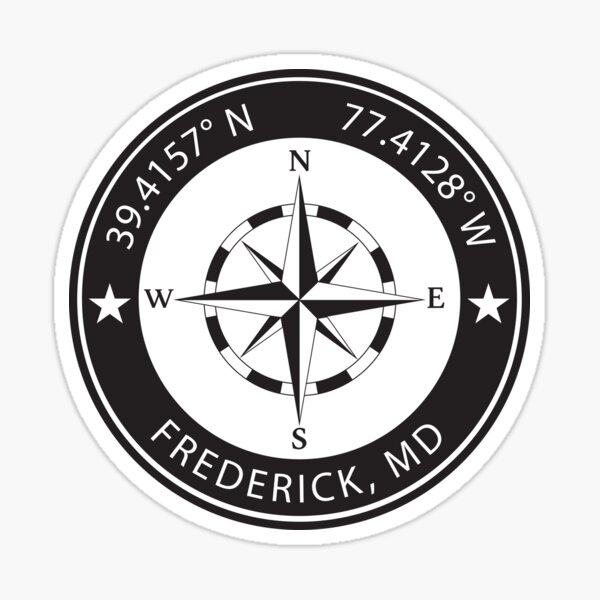 Item preview, Frederick, Maryland Geographical Coordinates designed and sold by TeeOhGraphics.
