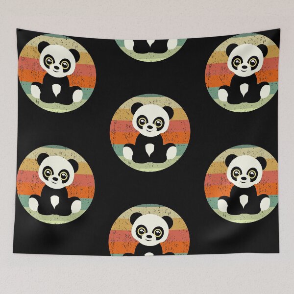 Item preview, Retro Baby Panda Bear- Vintage Style Baby Panda Bear - Baby Panda designed and sold by TeesForNerds.