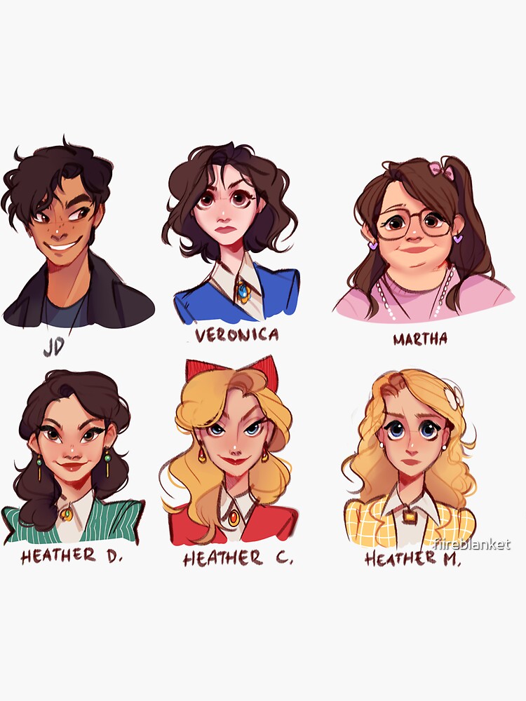 "heathers characters" Sticker by fiireblanket Redbubble