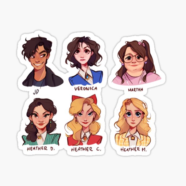 "heathers characters" Sticker by fiireblanket Redbubble