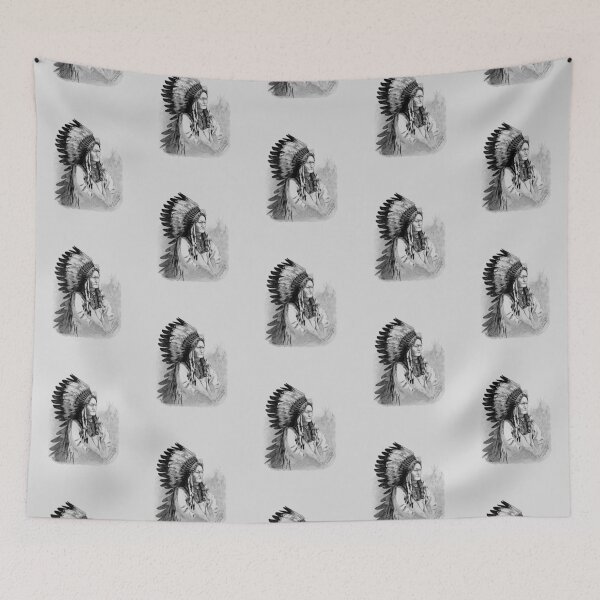 Item preview, Chief Sitting Bull Engraved Portrait designed and sold by warishellstore.