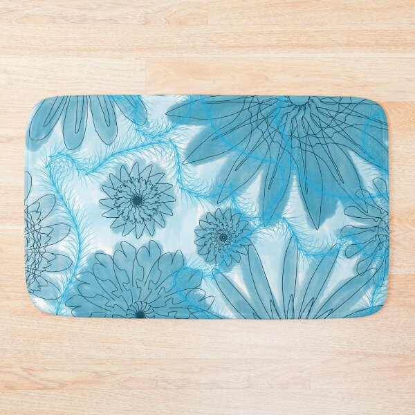 Item preview, Turquoise Floral Watercolor Pattern designed and sold by MythicalMandala.