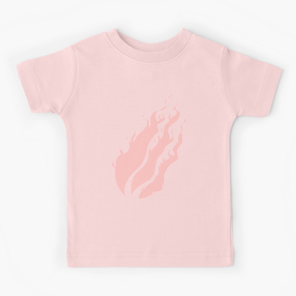 Rose Quartz Millennial Pink Fire Flames Kids T Shirt By Stinkpad Redbubble - fire and water roblox shirt