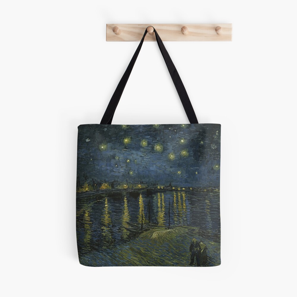 Vincent van Gogh, Fine Art - Bolsa de mano con diseño de noche estrellada  sobre el Ródano