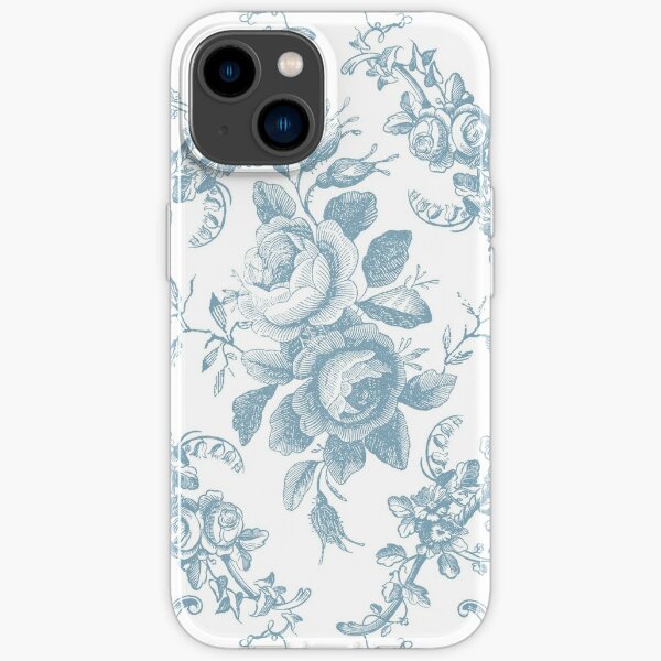 Phone Case - Soft Blue Toile with Chinoiserie Monogram