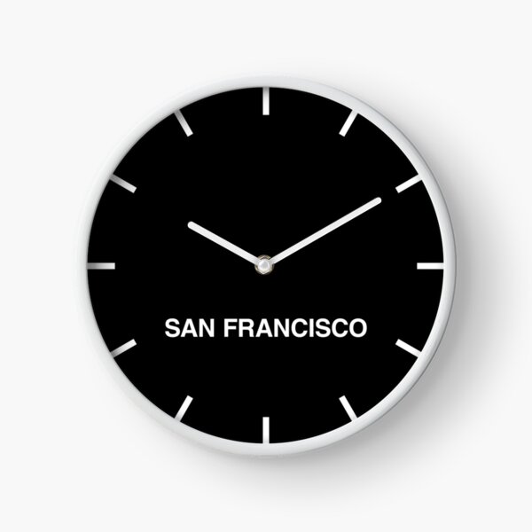 San Francisco Black Time Zone Newsroom Wall Clock Clock