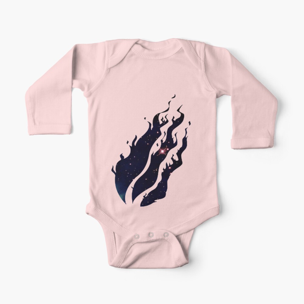 Galaxy Print Fire Flames Graphic Baby One Piece By Stinkpad Redbubble - roblox tiktok 3d style text poster by stinkpad redbubble