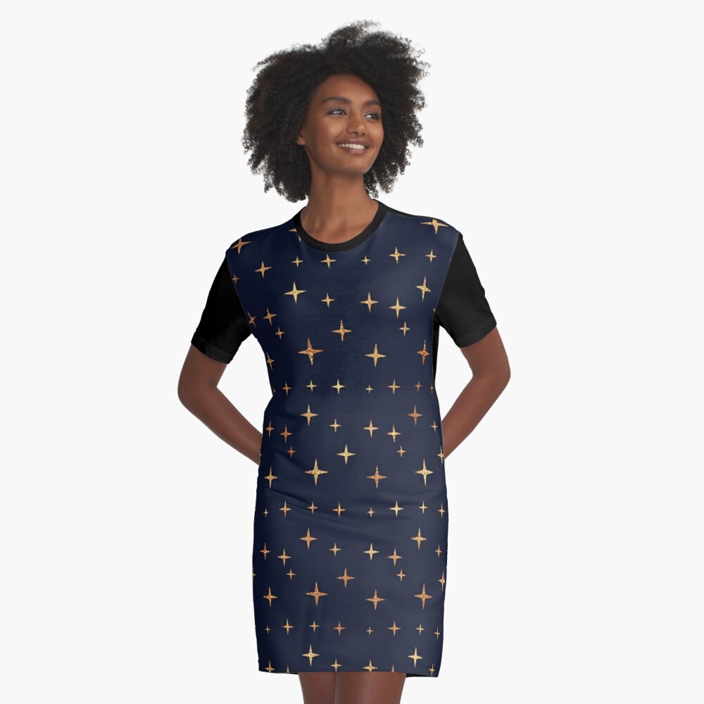 Blue dress clearance with gold stars