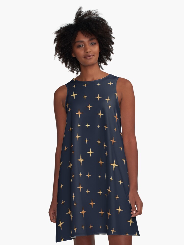 Dark blue sale dress with stars