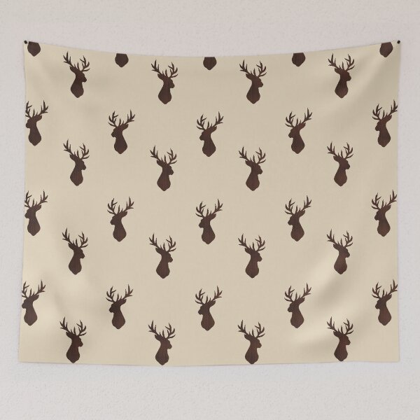 Item preview, Brown Stag Head Pattern designed and sold by DirtyAngelFace Shop.