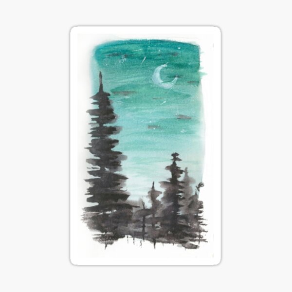 Night forest  Sticker