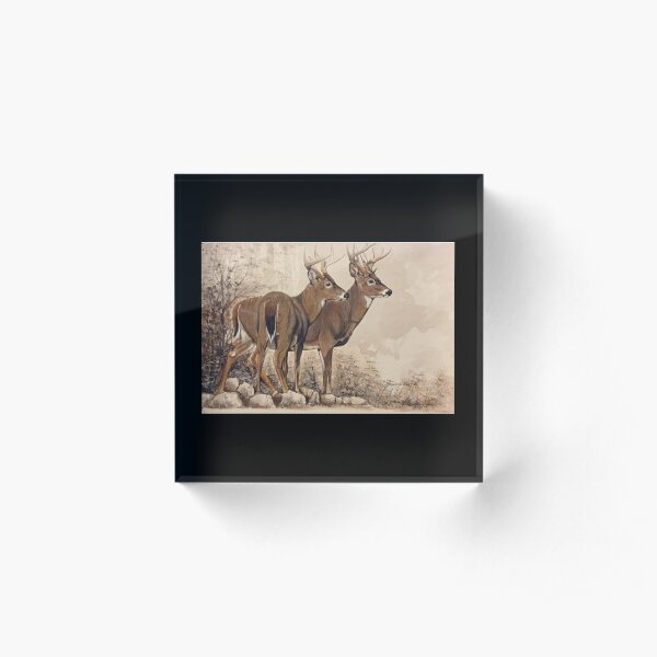 Fall Bucks Acrylic Block