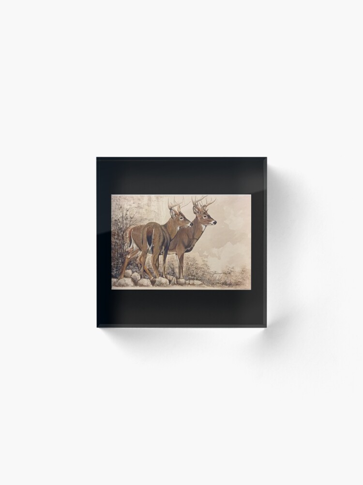 Alternate view of Fall Bucks Acrylic Block
