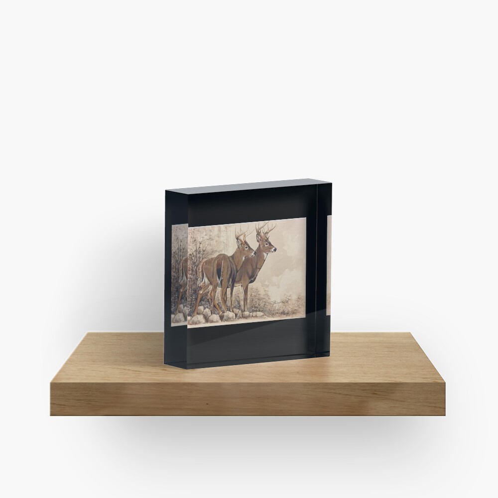 Fall Bucks Acrylic Block