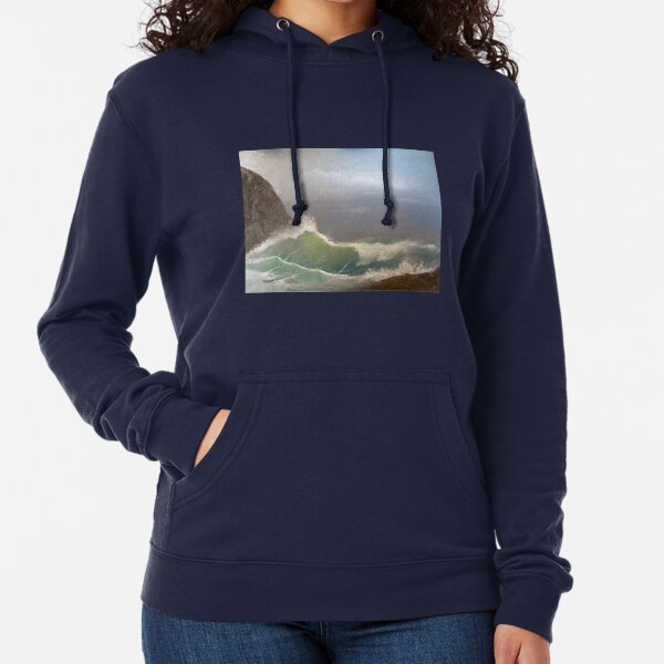 Stormy seas - oil painting design Lightweight Hoodie