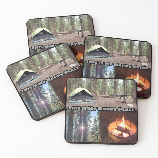 Item preview, Este es mi lugar feliz - Camping, carpa, hamaca, hoguera y árboles - Boo-da-chay designed and sold by Boo-da-chay.