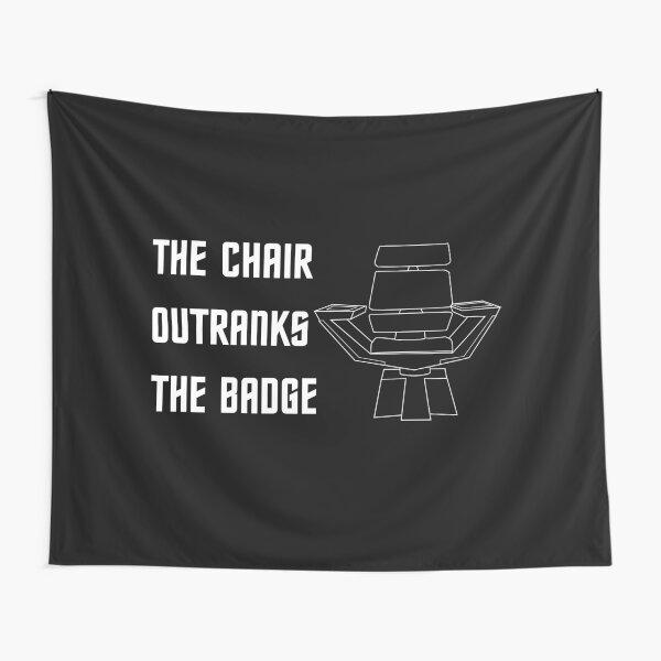 Item preview, The Chair Outranks the Badge - Captain Pike: (Star Trek) - White designed and sold by sci-fi-nerd.