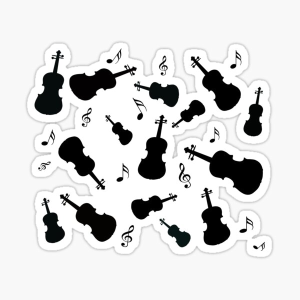 "Violin and music notes" Sticker by 3bubblez | Redbubble