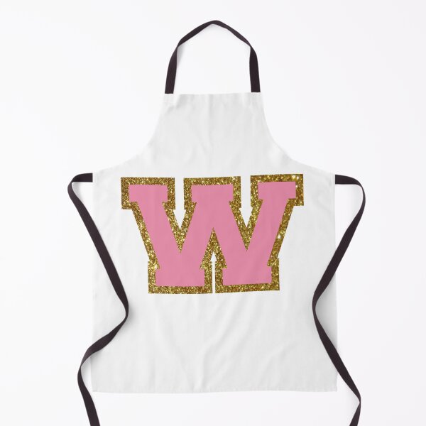 Item preview, gold and pink varsity letter W designed and sold by byleahwithlove.