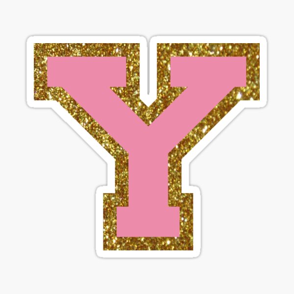 letter y pink glitter stickers redbubble