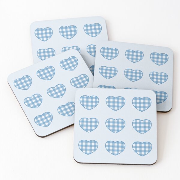 Item preview, Blue Gingham Hearts designed and sold by paralia.