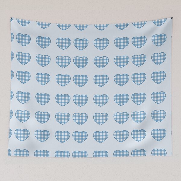 Item preview, Blue Gingham Hearts designed and sold by paralia.