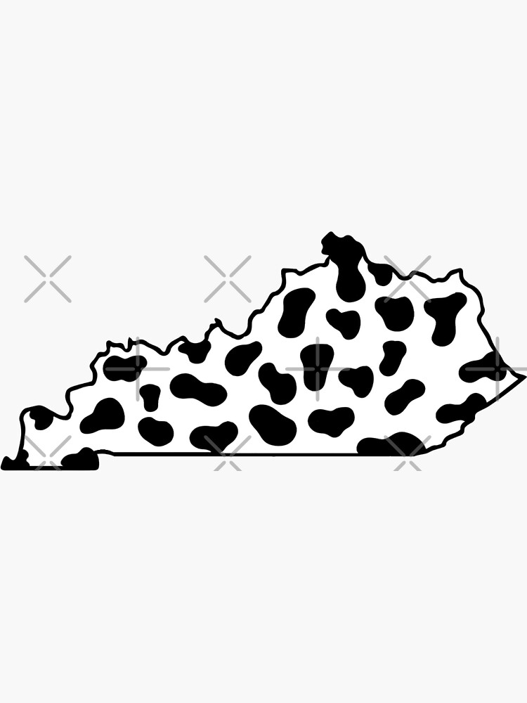 "Kentucky Cow Print Pattern " Sticker for Sale by annaegore Redbubble
