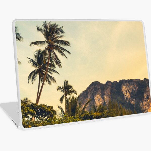 Palmtrees on the mountain side Laptop Skin