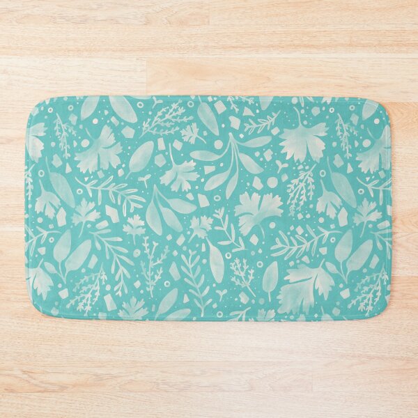 Item preview, Scarborough Faire Botanical Print - Ivory + Turquoise designed and sold by TheCurioTable.