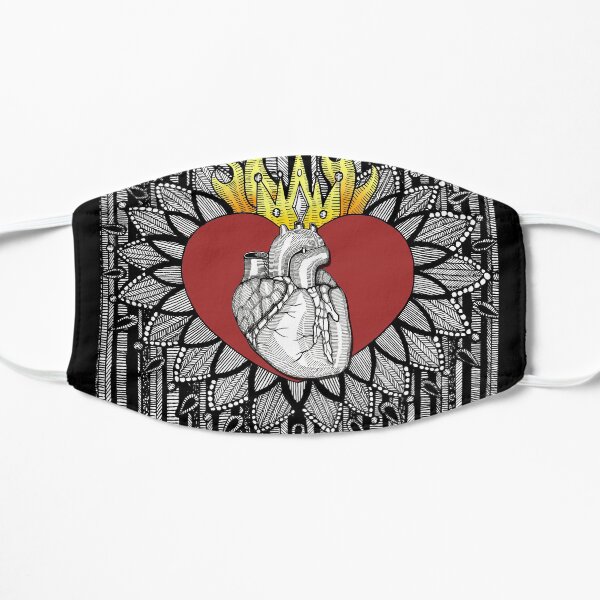 Corazon / Flaming Heart / Dia de los Muertos Mask
