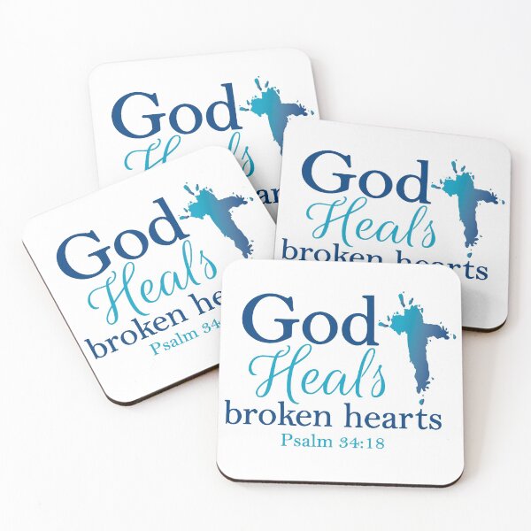 Item preview, God heals broken hearts - Psalm 34:18 designed and sold by davetdesigns.