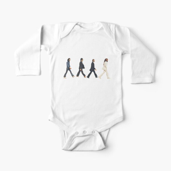 Music Icon Beatles (gray) Long Sleeve Baby One-Piece
