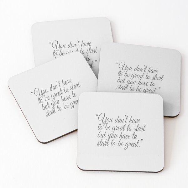 Item preview, "You don't have to be great to start but you have to start to be great." Gray Text Quote designed and sold by agsduy.